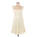 Emmelee Casual Dress - Party Sweetheart Sleeveless: Ivory Solid Dresses - Women's Size Medium