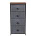 Rebrilliant Americus Tower 4 Drawer Storage Chest Metal/Fabric in Black/Brown | 37 H x 18 W x 12 D in | Wayfair 42F1C8FC91B44B1599E6DD5BF8FDFBCC