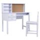 Harriet Bee Hangyu Desk & Chair Set, en Children Study Table w/ Hutch/Drawer & Bulletin Board, Study Desks in White | 40 H x 24 W x 44 D in | Wayfair