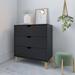 George Oliver Jayvan 3 - Drawer Dresser Wood in Black | 32 H x 30 W x 16 D in | Wayfair B6158F06C52A4587A36422B67DDFFFEE