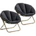 Everly Quinn Shameem Folding Chair in Black | 29.52 H x 38.85 W x 38.85 D in | Wayfair BD029DFE6FA74CF8AB31D418AA8DABDA