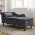 Charlton Home® Danio Modern Upholstered Recliner Indoor Lounge Recliner w/ Storage & Pillows in Black | 28.3 H x 27.9 W x 58.26 D in | Wayfair Sofas