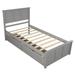 Red Barrel Studio® Amadi Solid Wood Platform Storage Bed Wood in Gray | 41.43 H x 42.83 W x 79.79 D in | Wayfair 48749FD3D4594AE1B3DBB998054FE595