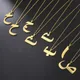 Collier alphabet arabe en acier inoxydable pour femme tour de cou lettre amulette porte-bonheur