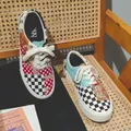 Sneakers donna Canvas Plaid colori misti scarpe Casual coppia piatta Sneakers Casual Low-cut uomo e