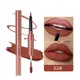 QIBEST 2 IN 1 Lip Liner Waterproof Matte Velvet Lipstick Lipliner Pen Long Lasting Nude Lipstick