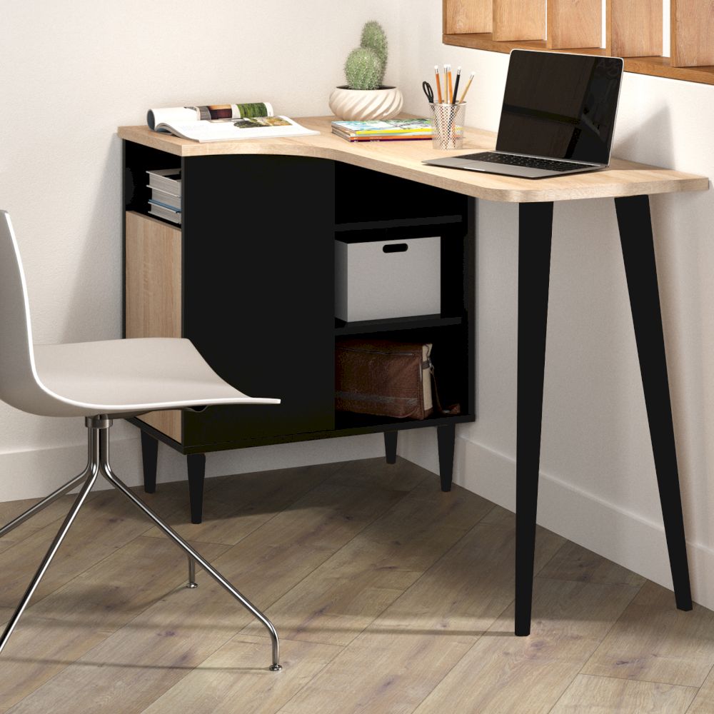 TemaHome »Nook« Schreibtisch Schwarz mit Eiche 120x76x67 cm