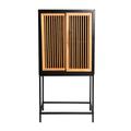 Armoire en Bois Mdf Noir, 70x35x140 cm