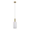 Suspension cylindrique en verre blanc