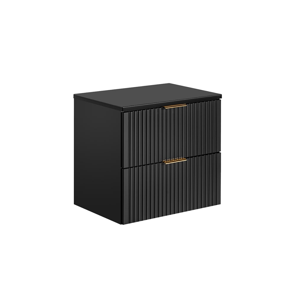 Meuble sous-vasque plan de toilette stratifiés noir mat