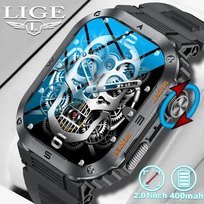 Lige outdoor militär smart watch männer bluetooth ruf smartwatch für xiaomi android ios ip68