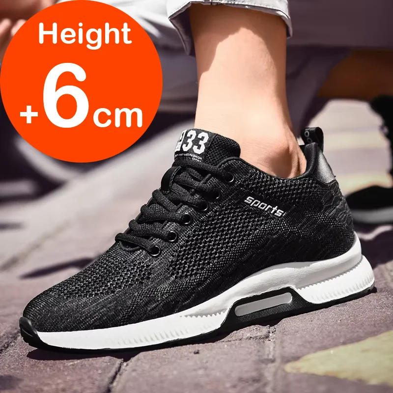 Männer Turnschuhe Aufzug Schuhe Versteckte Fersen Atmungsaktive Erhöhung Schuhe Für Männer Erhöhen Einlegesohle 6CM Sport Casual Höhe Schuhe