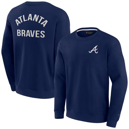 Unisex Fanatics – Superweiches Pullover-Sweatshirt mit Rundhalsausschnitt, Marineblau, Atlanta Braves