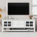 Farmhouse TV Console Media Cabinet TV Stand for TVs up to 60", White - 59.10" x 15.70" x 21.70"