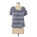 LC Lauren Conrad Short Sleeve T-Shirt: Blue Stripes Tops - Women's Size Medium