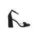 Steve Madden Heels: Black Print Shoes - Women's Size 7 1/2 - Open Toe