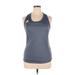 Adidas Active Tank Top: Gray Solid Activewear - Women's Size X-Large