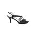 Nina Heels: Slingback Stiletto Cocktail Party Black Solid Shoes - Women's Size 9 - Open Toe