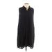Sharagano Casual Dress - Shift Collared Sleeveless: Black Solid Dresses - New - Women's Size 10