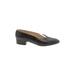 Silvia Fiorentina Flats: Slip-on Chunky Heel Work Brown Solid Shoes - Women's Size 7 1/2 - Almond Toe