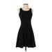 Ann Taylor LOFT Casual Dress - A-Line Scoop Neck Sleeveless: Black Print Dresses - Women's Size 00 Petite