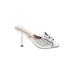 Adrienne Vittadini Heels: Slip-on Stiletto Cocktail Silver Shoes - Women's Size 10 - Open Toe