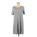 Gap Casual Dress - Shift Scoop Neck Short sleeves: Gray Marled Dresses - Women's Size Medium