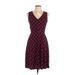 41Hawthorn Casual Dress - A-Line V-Neck Sleeveless: Red Grid Dresses - Women's Size Small