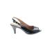 Clarks x Orla Kiely Heels: Pumps Stiletto Cocktail Black Solid Shoes - Women's Size 10 - Peep Toe