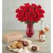 Two Dozen Red Roses, A Dozen Cheryl's® Cookies, And Rosé, Family Item Flowers Duo Bouquets by Harry & David