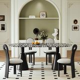 Elevat Home Vintage Style Dining Table & Chair Combination T Oval 55.11" L x 31.49" W Dining Set Wood in Black/Brown/White | Wayfair