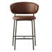 Calligaris Oleandro Stool w/ Rounded Back & Metal Frame Upholstered/Metal in Brown | 36.63 H x 22.88 W x 21.75 D in | Wayfair