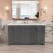 GETPRO Bathroom Vanity Base 60" Double Bathroom Vanity Base Only Wood/Solid Wood in Gray | 33.5 H x 60 W x 21.5 D in | Wayfair G-60BE-GY