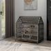 Tucker Murphy Pet™ Ebberta 47" Heavy Duty Dog Crate Cage, Dog Kennel Lockable w/Door Lock & Removable Trays, Roof Top Access in Black | Wayfair