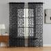Rosdorf Park Froehlich Floral Sheer Rod Pocket Curtain Panels Polyester in Black/Brown | 54 W in | Wayfair DECB332821D74F8888AD355E790CE402