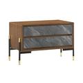 Willa Arlo™ Interiors Sisemore Mid-Century Walnut & Grey Nightstand Wood in Brown/Gray | 18 H x 26 W x 16 D in | Wayfair