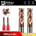 KaKarot HRC55 fraise en bout de carbure 1 2 4 5 6 8 10 12mm 4 cannelures fraise coupe fer CNC Maching fraise en bout fraise