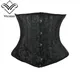 Corset Underbust Blanc et Noir pour Femme Ceinture Amincissante Corsage Gothique Gaines Désossées