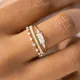 Bague en Zircon pour Femme et Fille Modèle KAR229 Couleur Or pour Moitié de Doigt Tendance Noble