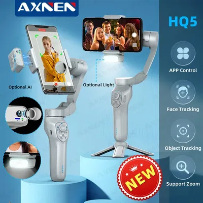 AXNEN HQ5-Stabilisateur de cardan 3 axes trépied selfie pour smartphone iPhone Android AI Tech en