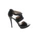 MICHAEL Michael Kors Heels: Strappy Stiletto Cocktail Party Black Solid Shoes - Women's Size 7 1/2 - Open Toe