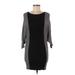 Ann Taylor Factory Casual Dress - Bodycon Scoop Neck 3/4 sleeves: Gray Color Block Dresses - Women's Size Medium