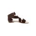 Just Fab Sandals: Brown Print Shoes - Women's Size 7 - Open Toe