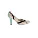 Emporio Armani Heels: Slip-on Chunky Heel Cocktail Party Teal Shoes - Women's Size 38.5 - Round Toe