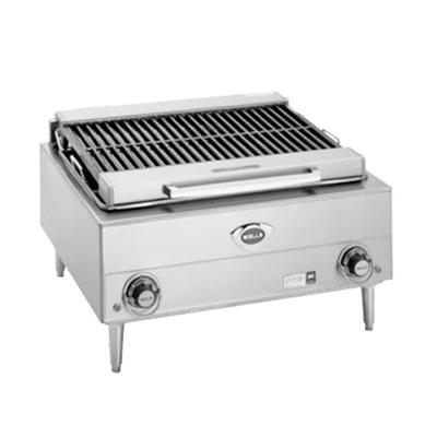 Wells B-40 24" Charbroiler w/ Cast Iron Grates, 240v, Stainless Steel