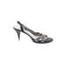 Nina Heels: Black Solid Shoes - Women's Size 8 1/2 - Open Toe