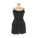 Elle Casual Dress - Mini Scoop Neck Sleeveless: Black Polka Dots Dresses - Women's Size X-Large