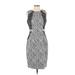 Calvin Klein Cocktail Dress - Sheath Crew Neck Sleeveless: Gray Dresses - Women's Size 4