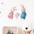 Nuovo stile Bunny Happy Family adesivi murali per la camera dei bambini Baby Nursery Room adesivi