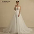 Bepethy profondo scollo A V spalline sottili una linea abiti da sposa in pizzo per le donne 2022